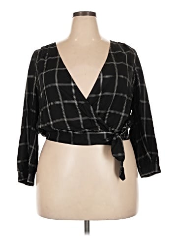 Madewell Wrap Top in Windowpane (view 1)