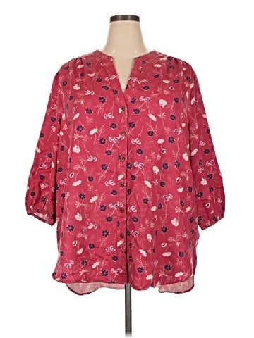 Lands' End 3/4 Sleeve Button-Down Shirt (view 1)