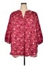 Lands' End Hearts Pink 3/4 Sleeve Button-Down Shirt Size 2X - photo 1