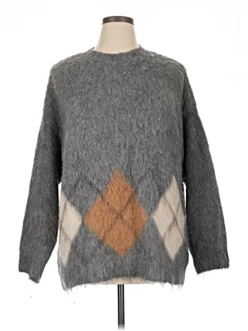 Madewell Brushed Argyle Crewneck Sweater (view 1)