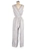 BCX 100% Rayon Stripes Silver Jumpsuit Size M - photo 2