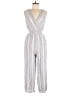 BCX 100% Rayon Stripes Silver Jumpsuit Size M - photo 1