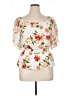 Perseption Concept White Short Sleeve Blouse Size XL - photo 1