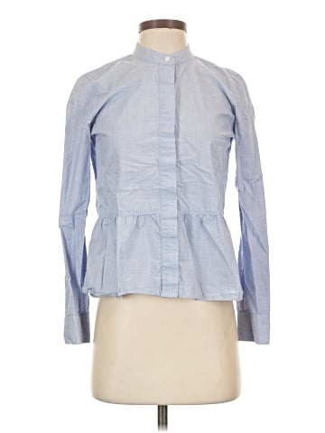 Madewell Lakeside Peplum Shirt in Waterfall Blue (view 1)