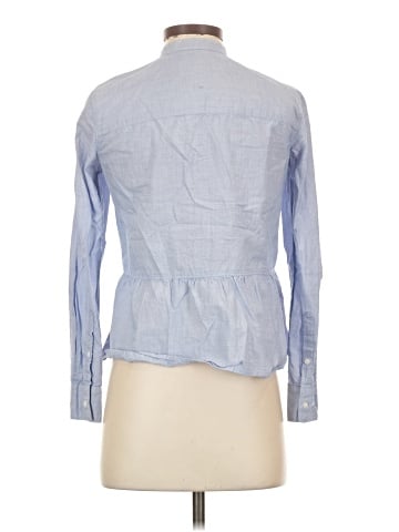 Madewell Lakeside Peplum Shirt in Waterfall Blue (view 2)