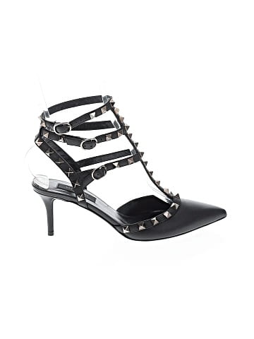 Valentino Garavani Leather Noir Rockstud Heels (view 1)