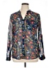 Kut from the Kloth 100% Polyester Floral Blue Long Sleeve Blouse Size XL - photo 1