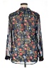 Kut from the Kloth 100% Polyester Floral Blue Long Sleeve Blouse Size XL - photo 2
