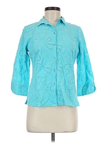 Foxcroft 3/4 Sleeve Button-Down Shirt (view 1)
