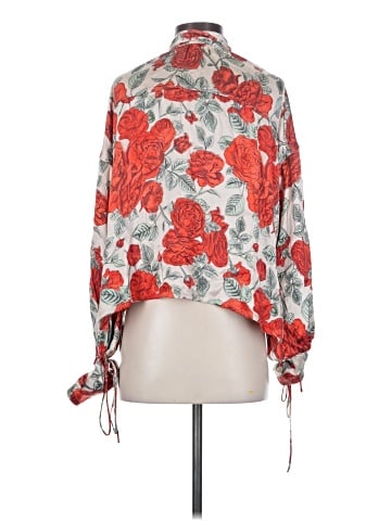 Ganni Long Sleeve Silk Top (view 2)