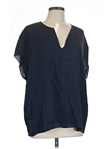 Vince. Short Sleeve Silk Top (view 1)