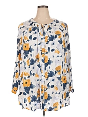 Ulla Popken Long Sleeve Blouse (view 1)