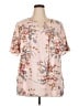 BLOOMCHIC Floral Pink Short Sleeve Blouse Size 22 - photo 1
