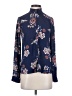Primark 100% Polyester Floral Blue Long Sleeve Blouse Size 2 - photo 1