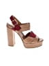 Chloé Color Block Burgundy Tan Leather Platform Sandals Size EU (IT) 38 1/2 / US 8 1/2 - photo 1
