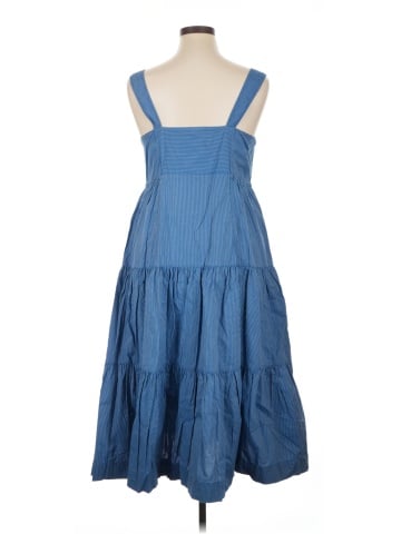 Madewell Button-Front Tiered Midi Dress in Stripe (view 2)