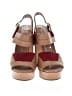 Chloé Color Block Burgundy Tan Leather Platform Sandals Size EU (IT) 38 1/2 / US 8 1/2 - photo 2