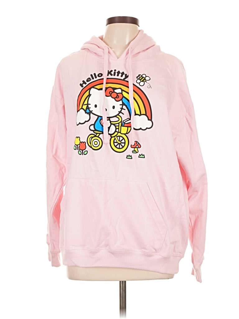 Pre-owned Hello Kitty Pullover Hoodie In Pink