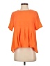 Everly 100% Polyester Solid Orange Short Sleeve Blouse Size S - photo 1