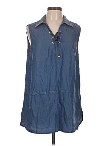Jones New York Signature Sleeveless Button-Down Shirt (view 1)