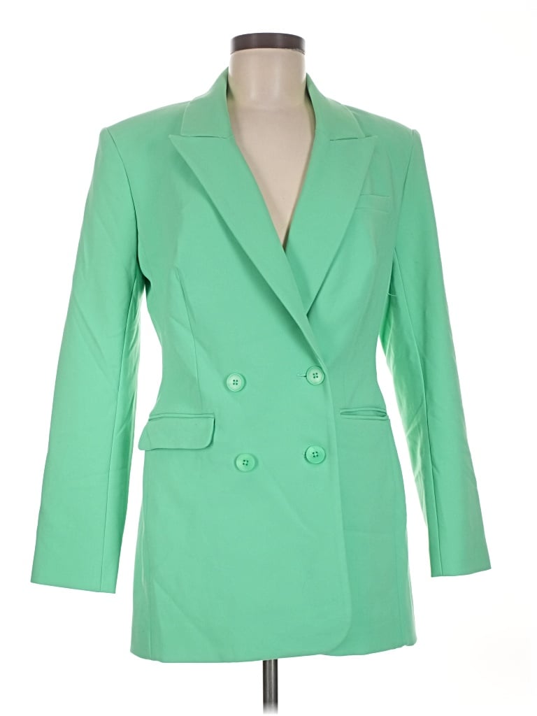 Pre-owned Express Blazer Jacket In Green