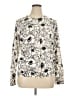 Lands' End 100% Supima Cotton Floral Ivory Pullover Sweater Size XL - photo 1