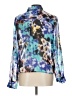 Ellen Tracy 100% Polyester Print Blue Long Sleeve Blouse Size L - photo 2
