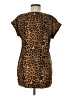 Express Outlet Animal Print Brown Short Sleeve Henley Size M - photo 2