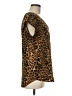Express Outlet Animal Print Brown Short Sleeve Henley Size M - photo 4