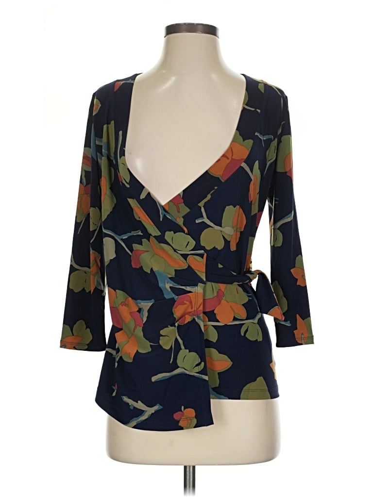 Pre-owned Polo Ralph Lauren 3/4 Sleeve Blouse In Blue