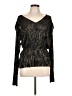 Hinge 100% Polyester Aztec Or Tribal Print Black Long Sleeve Top Size L - photo 1