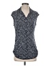 Grayson Blue Sleeveless Button-Down Shirt Size Sm (2) - photo 1