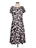 Perceptions Floral Gray Casual Dress Size L - photo 1