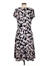 Perceptions Floral Gray Casual Dress Size L - photo 2