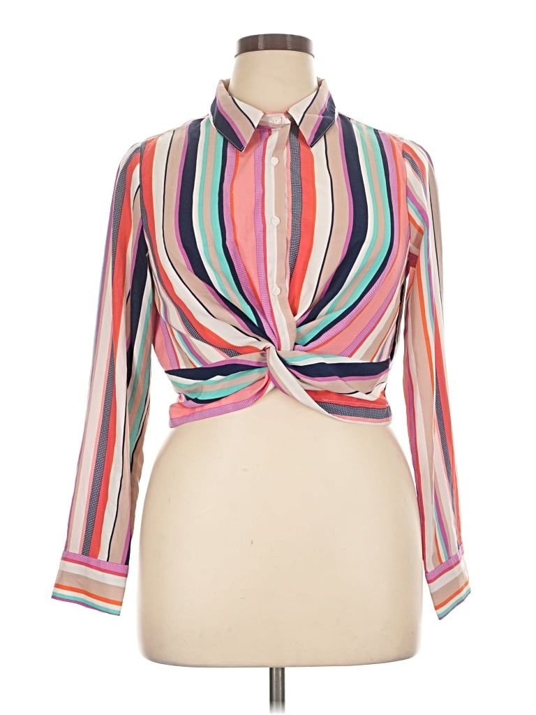 Pre-owned Timing 3/4 Sleeve Blouse In Pink