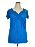 Cable & Gauge 100% Viscose Blue Short Sleeve Top Size XL - photo 1