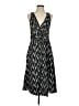 Ann Taylor 100% Polyester Chevron-herringbone Black Casual Dress Size 4 - photo 1