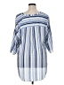 Worthington 100% Polyester Stripes Blue 3/4 Sleeve Blouse Size 1X - photo 2