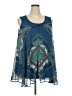 Roz & Ali 100% Polyester Blue Sleeveless Blouse Size 3X - photo 1