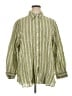 Lands' End 100% Linen Stripes Green Long Sleeve Button-Down Shirt Size 1X - photo 1