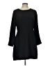 Aqua 100% Polyester Solid Black Casual Dress Size L - photo 1