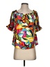 Periwinkle 100% Polyester Yellow Short Sleeve Blouse Size S - photo 1