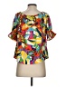 Periwinkle 100% Polyester Yellow Short Sleeve Blouse Size S - photo 2