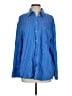 Zara Stripes Blue Long Sleeve Button-Down Shirt Size XS - photo 1