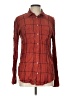 Stylus 100% Rayon Plaid Red Long Sleeve Button-Down Shirt Size L - photo 1