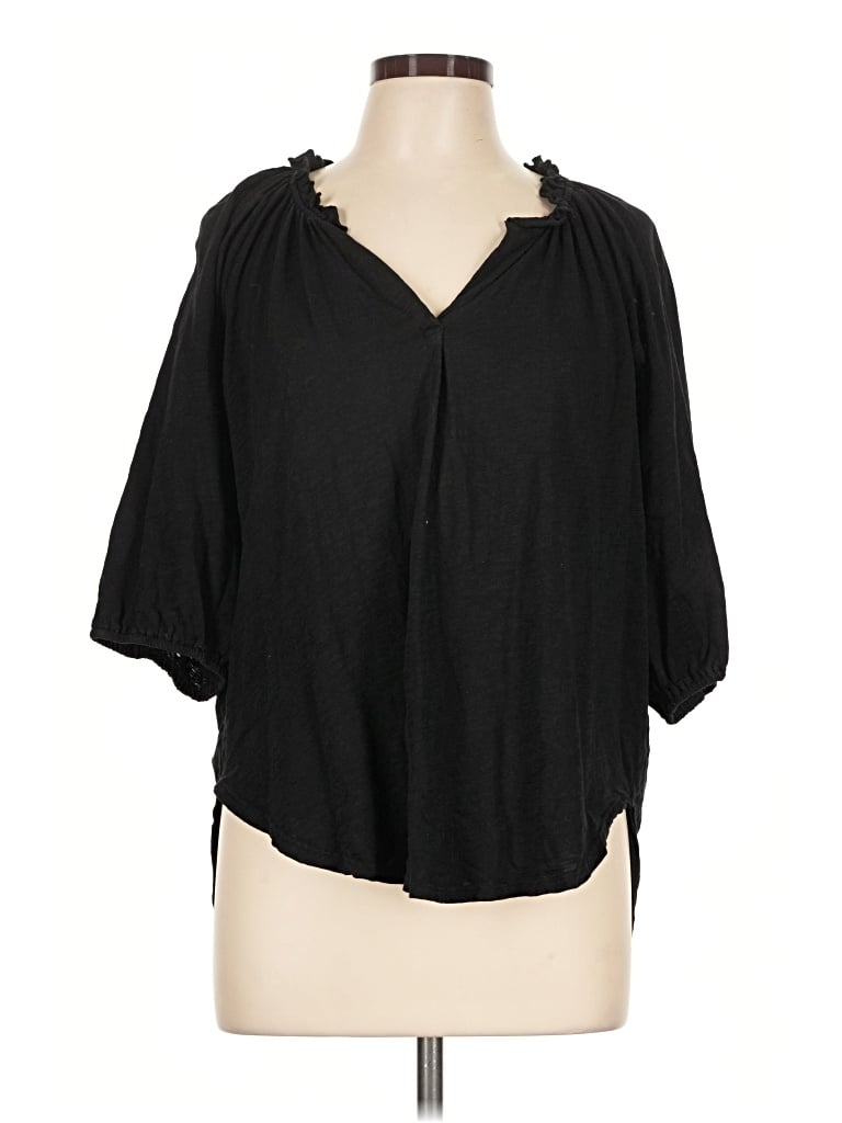 Pre-owned Dylan Short Sleeve Blouse In Black