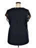 Papermoon 100% Polyester Floral Black Short Sleeve Blouse Size 2X - photo 2