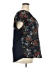 Papermoon 100% Polyester Floral Black Short Sleeve Blouse Size 2X - photo 4