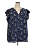 BLOOMCHIC Blue Short Sleeve Blouse Size 26 - photo 1