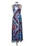 Unbranded Print Blue Casual Dress Size L - photo 2